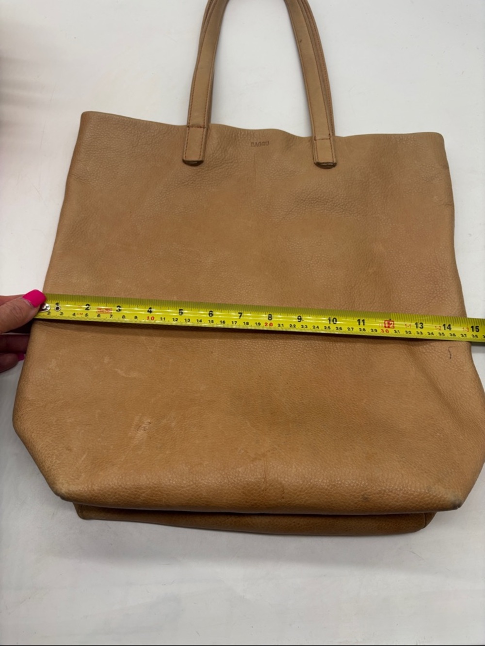 Baggu Leather Tote Bag in Tan - Classic Women’s Carryall As is condition - Picture 5 of 10
